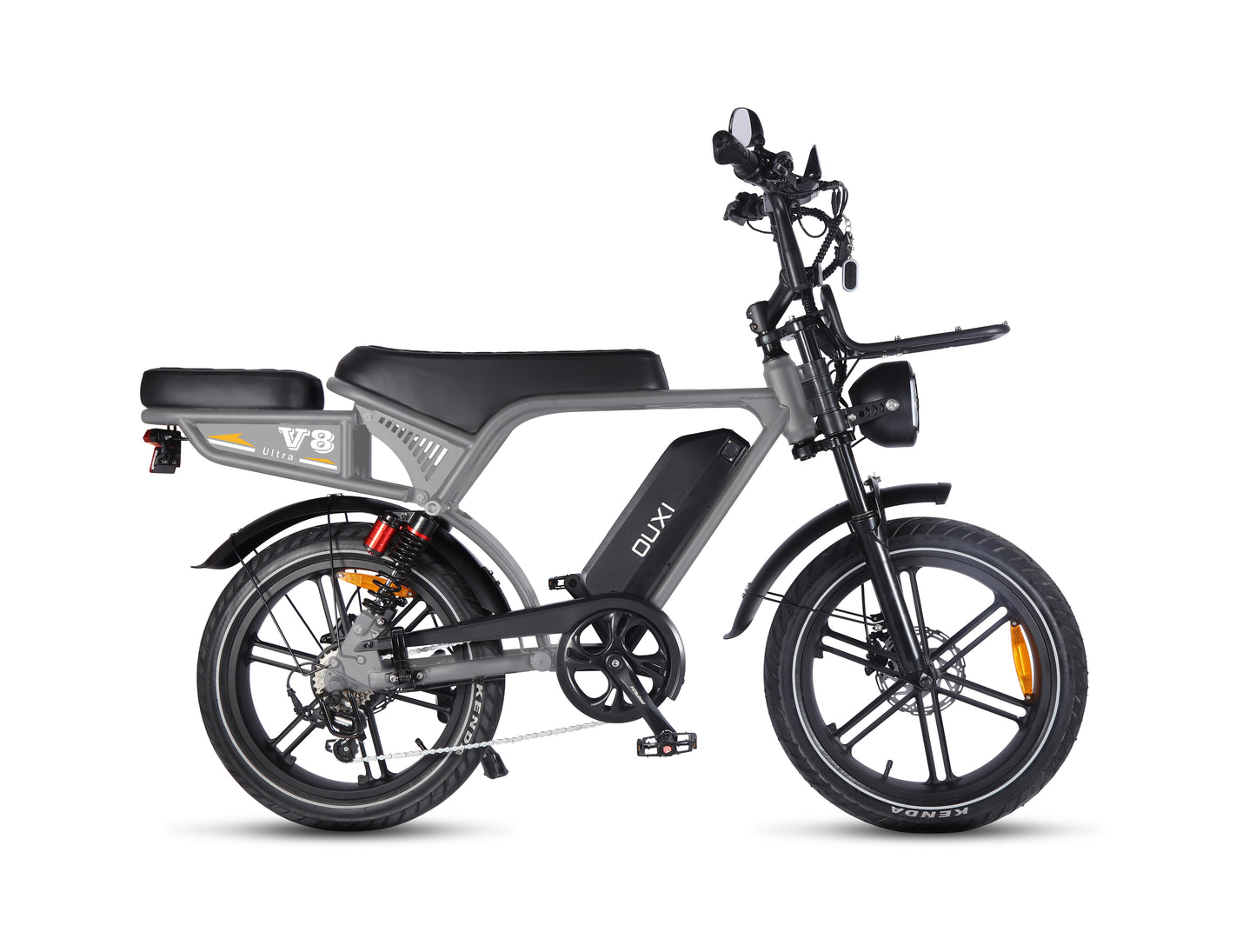 Fatbike V8 Ultra Nando Grey - vista lateral llantas anchas 20x4