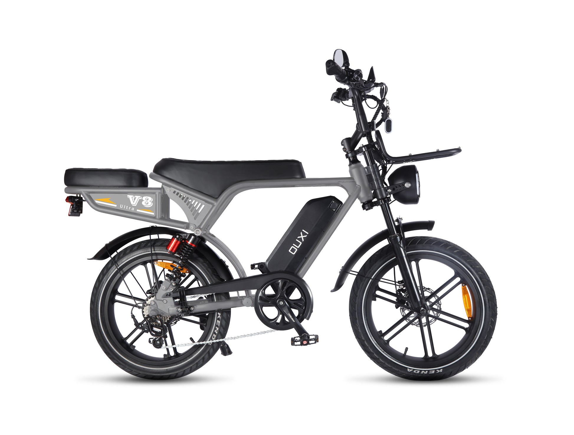 Fatbike V8 Ultra Nando Grey - vista lateral llantas anchas 20x4